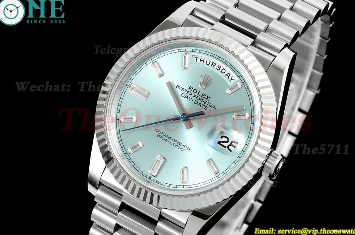 Ice Weight) 40mm NOOB SS A2836(Gain 228236 SS Dia DayDate Blue 0124